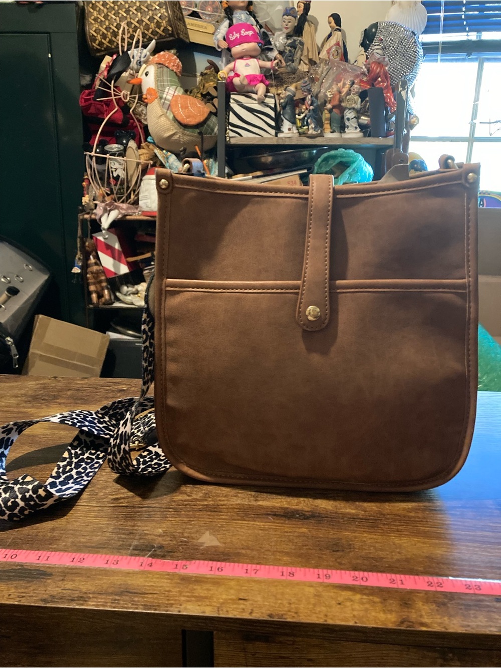 Faux leather crossbody purse